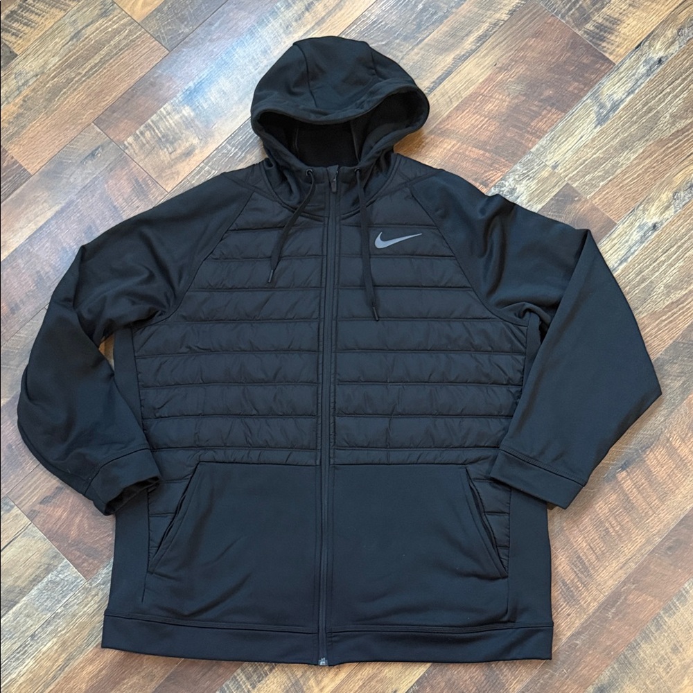 Nike Hybrid Puffer Hoodie Jacket Black XXL - Like New